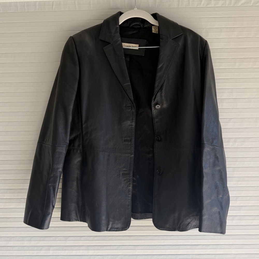 Black Leather Amanda Smith 90's Women's Jacket